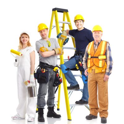 Industrial workers people Industrial workers people. Isolated over white background